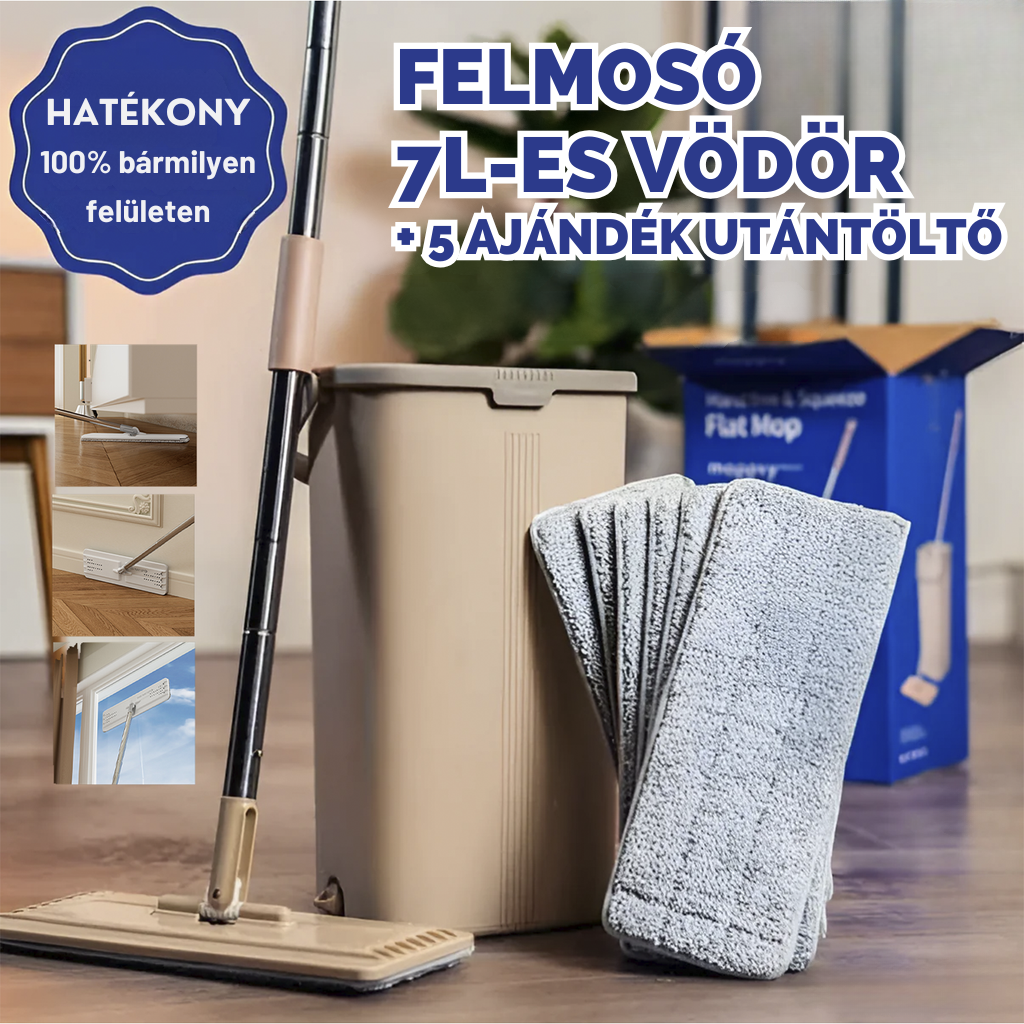 FlatMop – 7L-es öncsavaró felmosó + 5 ajándék utántöltő