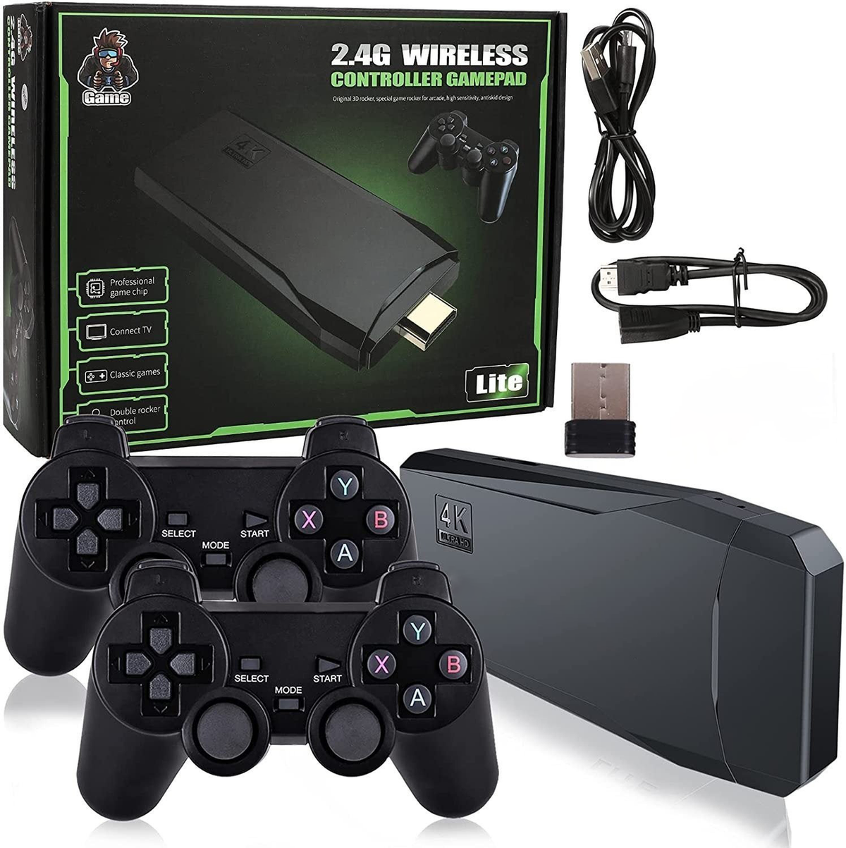 RetroBox 2025 🎮 Hordozható konzol vezeték nélküli kontrollerekkel!